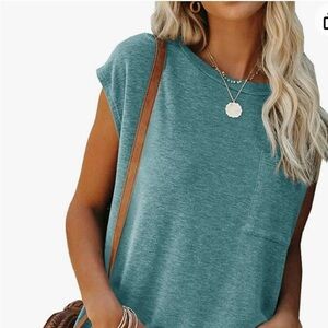 Women’s cotton T-shirt turquoise